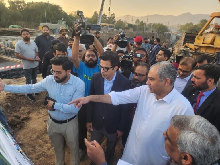 Naqvi visits Kashmir Chowk Underpass, announces to open for traffic within 10 days