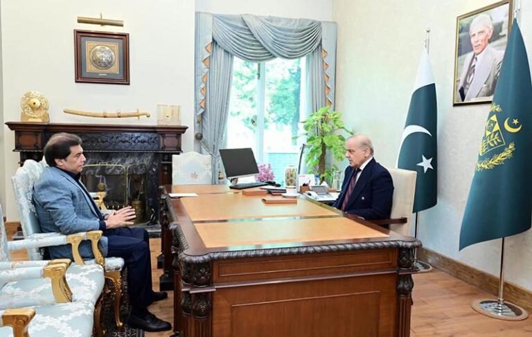 Minister for Railway Hanif Abbasi calls on Prime Minister Muhammad Shehbaz Sharif