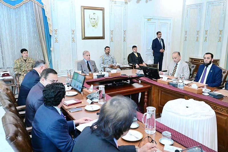 Prime Minister Muhammad Shehbaz Sharif chairs a review meeting regarding Gemstones sector.