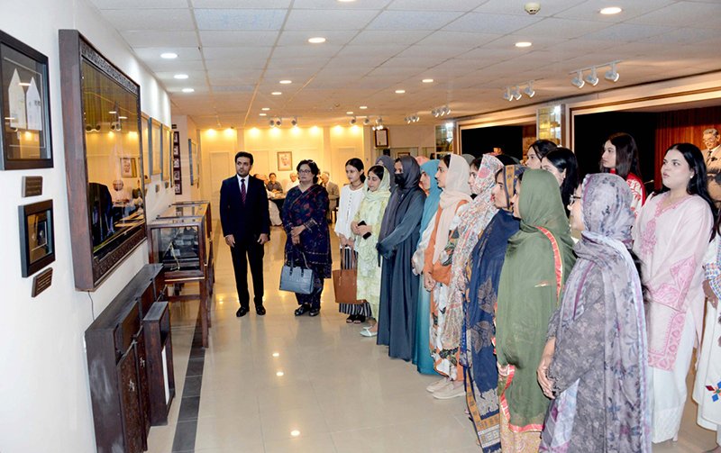 Students from the International Islamic University visit the Senate Museum at Parliament House.