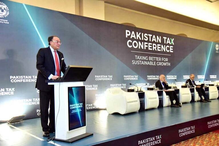 Federal Minister for Finance and Revenue, Senator Muhammad Aurangzeb, delivering opening remarks at the high-level workshop on “Reforms for a Modern and Growth-Friendly Tax System in Pakistan,” organised by the Ministry of Finance and Revenue in collaboration with the IMF