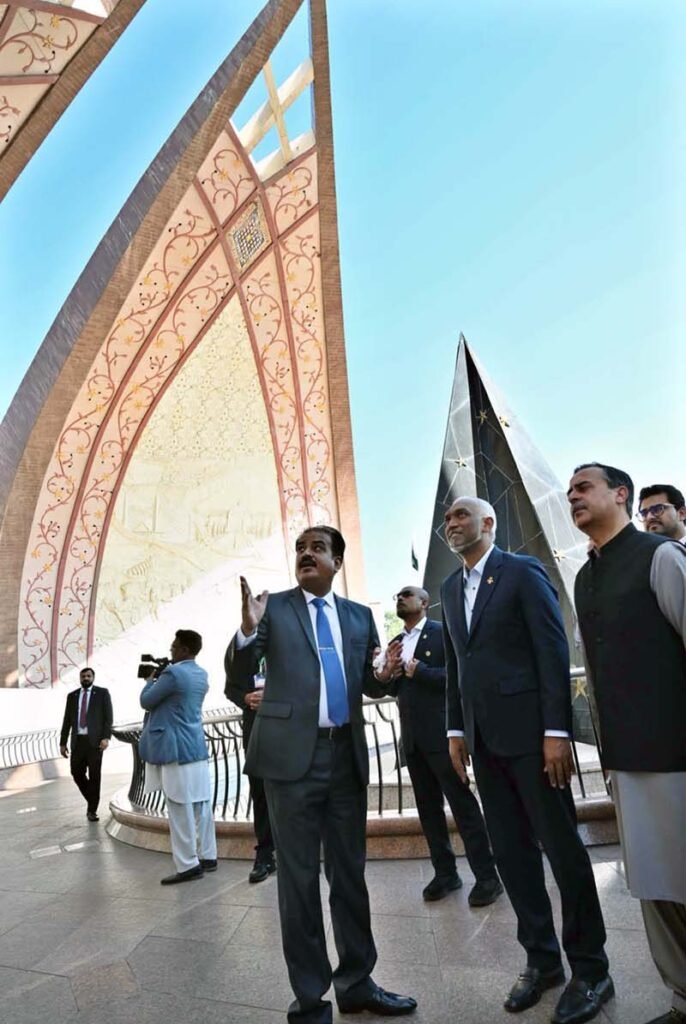 President of the Republic of Maldives Dr. Mohamed Muizzu visiting the Pakistan Monument