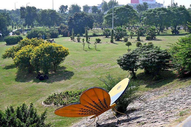 A replica of a butterfly installed at Faizabad Interchange to enhance its beauty of the city.