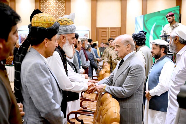 Prime Minister Muhammad Shehbaz Sharif meets members of the Area Representative Development Council