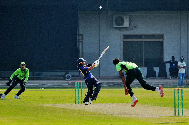 A view of the cricket match between Pakistan Under-17 and Sri Lanka Under-17 teams at Multan Cricket Stadium