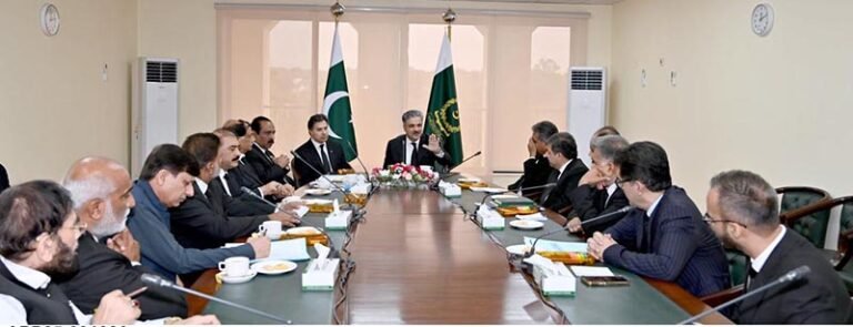 Chief Justice of Pakistan Mr. Justice Yahya Afridi and Hon’ble Mr. Justice Miangul Hassan Aurangzeb, in a meeting with Bar representatives on free legal assistance through the Supreme Court Legal Aid Call Centre (1818) at Supreme Court of Pakistan Islamabad.