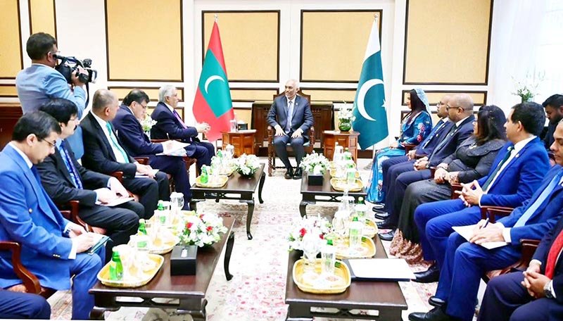 Deputy Prime Minister/Foreign Minister Senator Mohammad Ishaq Dar calling on the President of Maldives, H.E. Dr. Mohamed Muizzu