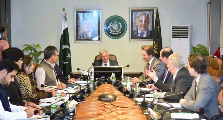 Federal Minister for National Food Security and Research Rana Tanveer Hussain meets a Russian delegation from Schelkovo Agrohim to discuss Pakistan-Russia cooperation in the agriculture sector