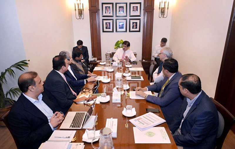 Sindh Chief Minister Syed Murad Ali Shah presides over a meeting at the Chief Minister House to review the progress of the Sindh Secondary Education Improvement Project (SSEIP)