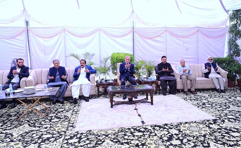 Prime Minister Muhammad Shehbaz Sharif visits the residence of late MPA Malik Nadeem Kamran, to offer condolences over the demise of Malik Nadeem Kamran.