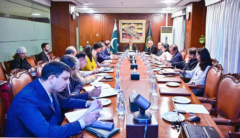 Deputy Prime Minister/Foreign Minister Senator Muhammad Ishaq Dar chairing a high-level meeting on the Establishment of the Joint Pak Global Tech Facility at the National Emergencies Operation Centre (NEOC), NDMΑ
