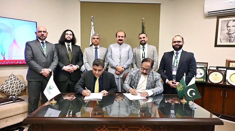 Chairman Prime Minister's Youth Programme Rana Mashood Ahmed Khan witnesses the signing ceremony of the Letter of Intent (LOI) between the Prime Minister's Youth Programme (PMYP) and Physicians Revenue Group (PRG), Pakistan at the Prime Minister's Office