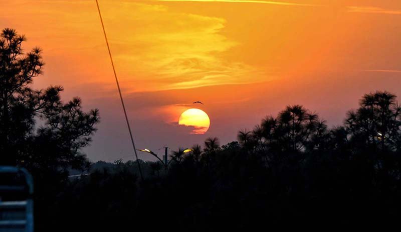 A breathtaking sunset scene adorns the evening sky with vibrant colors over the federal capital