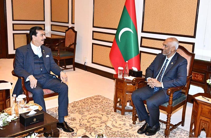 Chairman Senate, Syed Yousaf Raza Gilani in a meeting with the president of the Republic Of Maldives, Dr Mohamed Muizzu