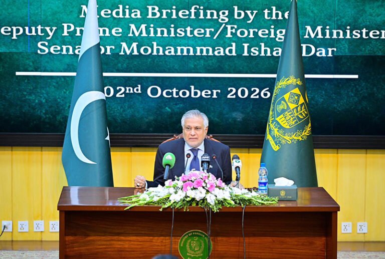 Deputy Prime Minister/Foreign Minister Senator Muhammad Ishaq Dar giving a briefing on Pakistan’s engagements during the 81st Session of the United Nations General Assembly (UNGA), held in New York from 21 to 25 September 2026