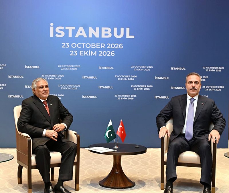 Deputy Prime Minister/Foreign Minister Senator Mohammad Ishaq Dar in a meeting with Foreign Minister of Türkiye, Hakan Fidan