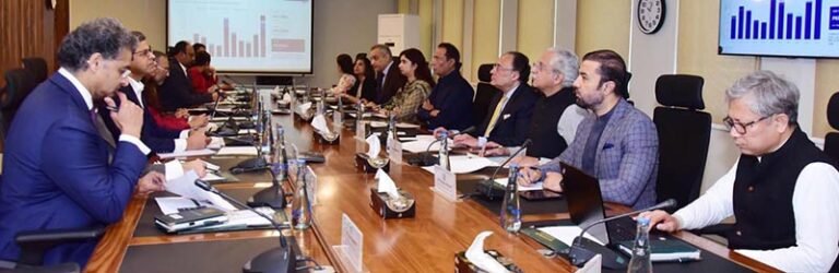 Federal Minister for Finance and Revenue, Senator Muhammad Aurangzeb, chairing the fourth meeting of the Capital Market Development Council to review progress on debt market reforms, investment mobilisation and capital Market Development Council to review progress on debt market reforms, investment mobilisation and capital market development.