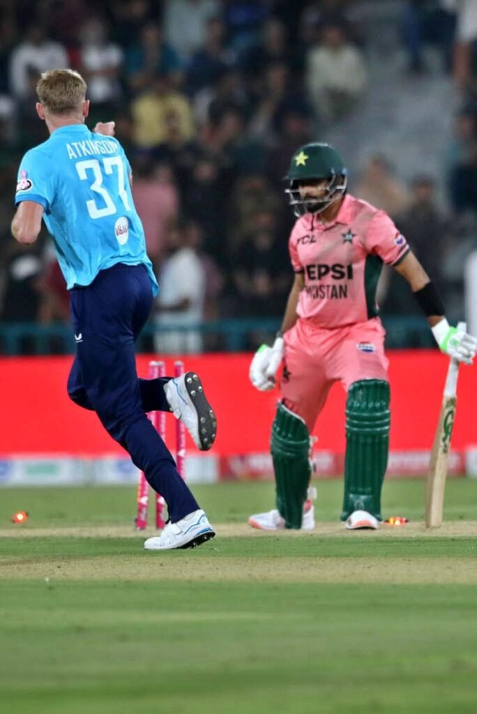 Pakistani batsman Salman Ali Agha plays a shot during the one-day international (ODI) tri-series cricket match between England and Pakistan at the Gaddafi Cricket stadium