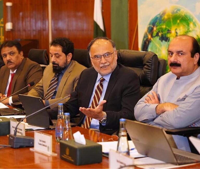 Federal Minister for Planning, Development and Special Initiatives and Deputy Chairman of the Planning Commission, Ahsan Iqbal, chairs a meeting of the Central Development Working Party (CDWP)