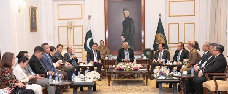 Sindh Governor Syed Muhammad Nihal Hashmi meets with ambassadors, consuls general and other diplomatic representatives from ASEAN countries at the Governor House.