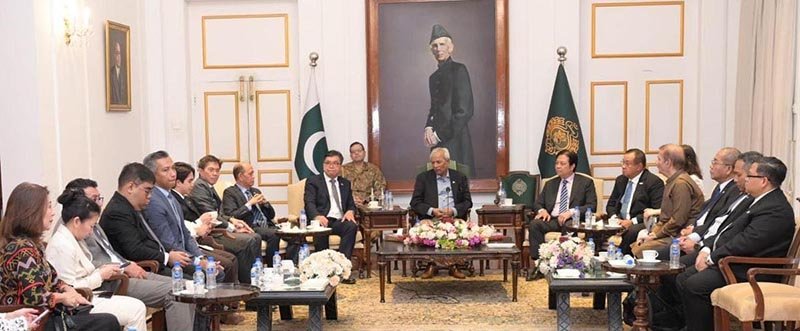 Sindh Governor Syed Muhammad Nihal Hashmi meets with ambassadors, consuls general and other diplomatic representatives from ASEAN countries at the Governor House.