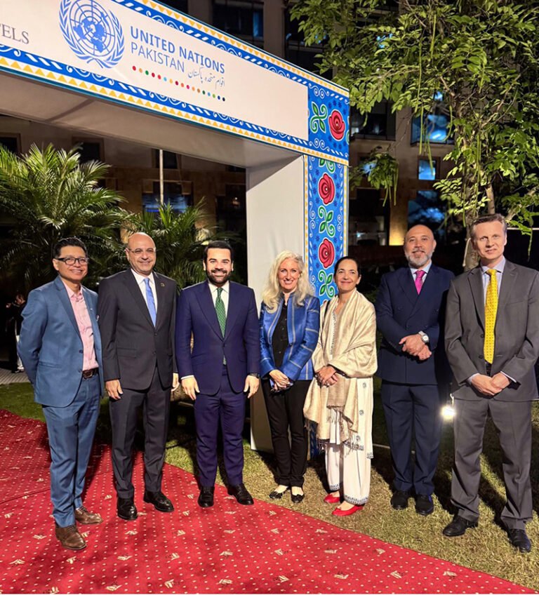 Minister of State for Law and Justice Barrister Aqeel Malik attends the United Nations Day celebration alongside other distinguished guests
