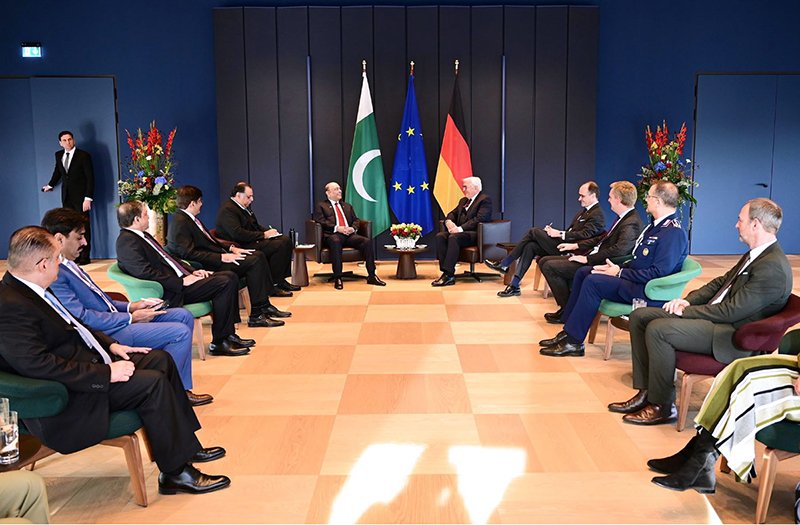 President Asif Ali Zardari holding a bilateral meeting with German President Dr. Frank-Walter Steinmeier at the Office of the President