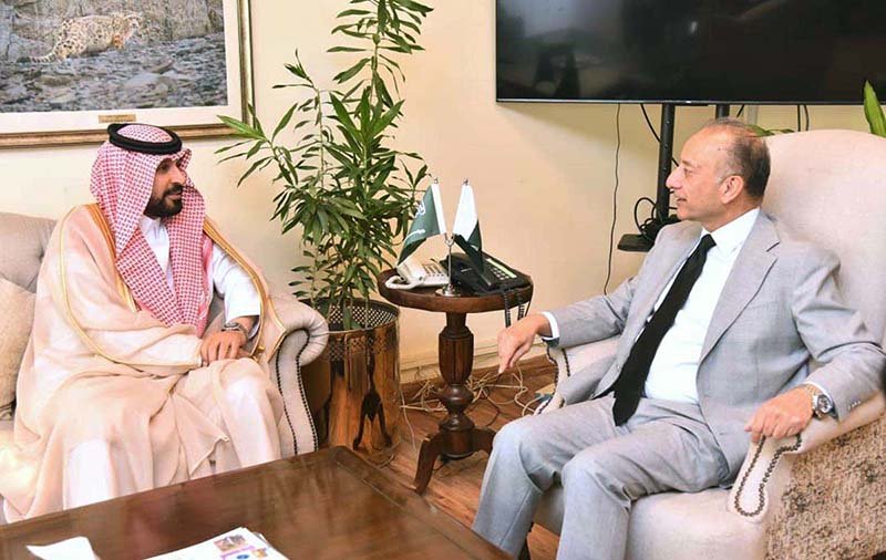Saudi Ambassador Dr. Rajeh Tami Albugamy calls on Federal Minister Dr. Musadik Masood Malik.
