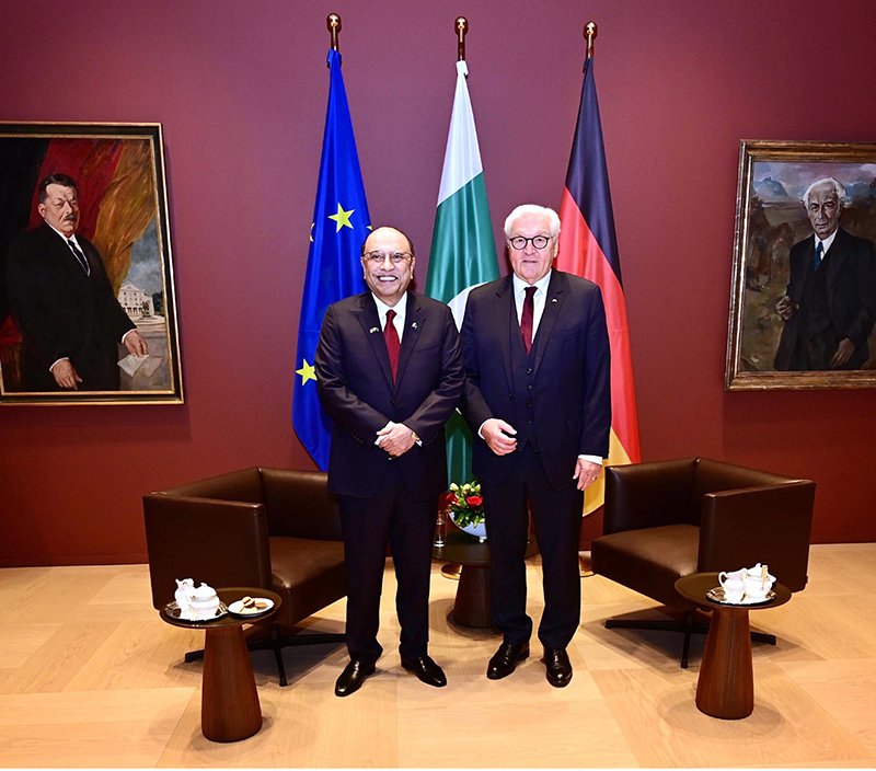 President Asif Ali Zardari with German President Dr. Frank-Walter Steinmeier at the Office of the President