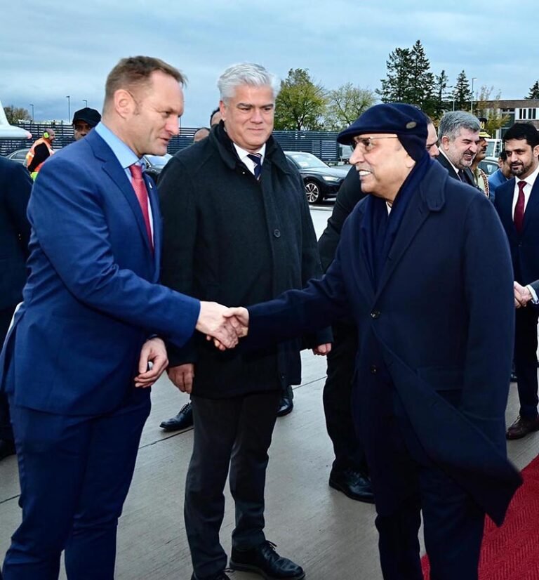 President Asif Ali Zardari being seen off at the airport by senior German officials upon the conclusion of his official visit to Germany