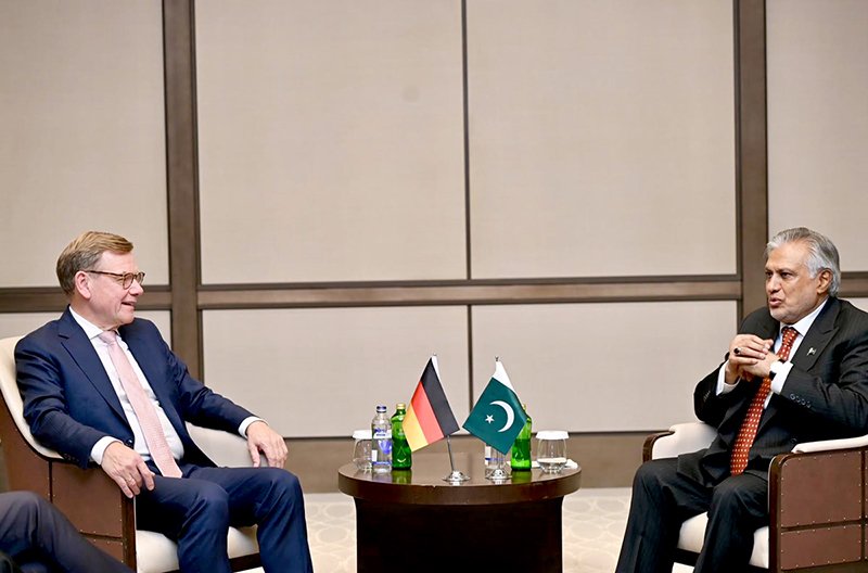 Deputy Prime Minister/Foreign Minister Senator Mohammad Ishaq Dar meeting the Federal Minister for Foreign Affairs of Germany, Johann Wadephul