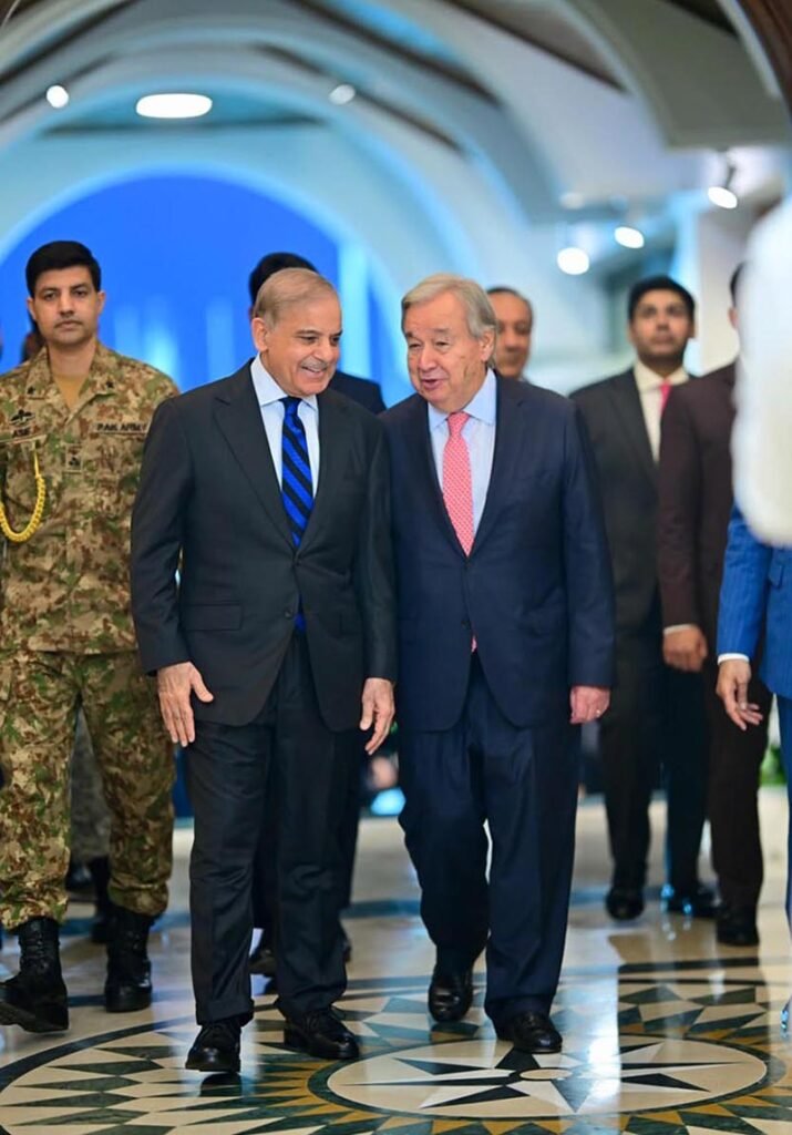 Prime Minister Muhammad Shehbaz Sharif welcomed United Nations Secretary-General Antonio Guterres, who is on an official visit to Pakistan