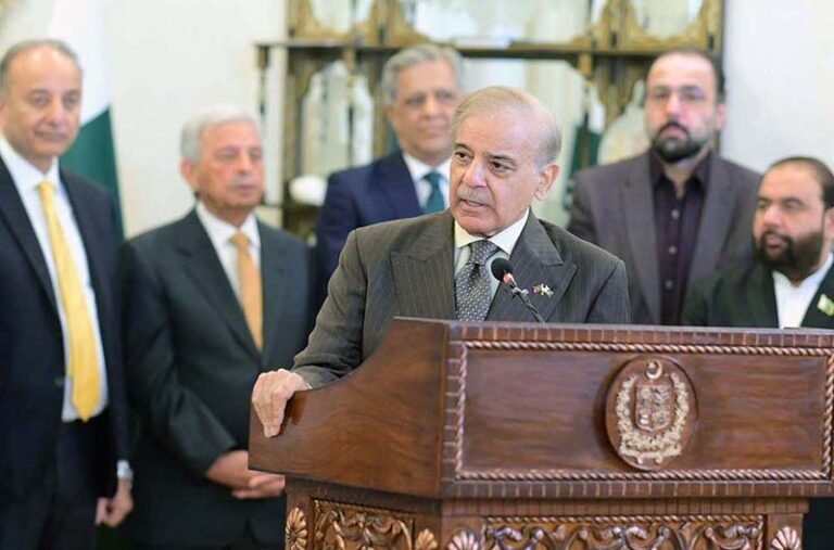 Prime Minister Muhammad Shehbaz Sharif addresses joint Press Stakeout after delegation level talks between Pakistan and Maldives