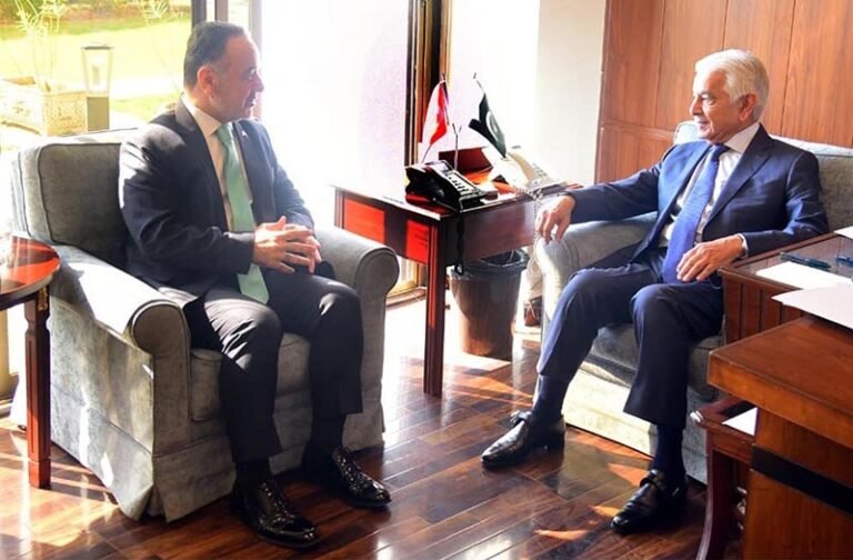 H.E Irfan Neziroglu, Ambassador of Turkiye called on Minister for Defence, Khawaja Mohammad Asif