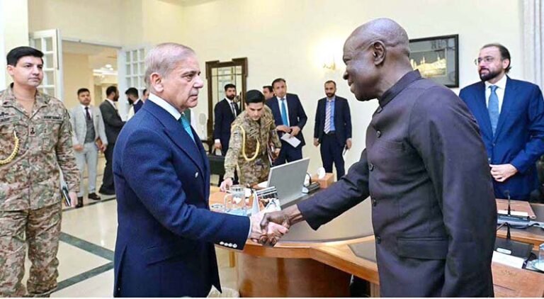 H.E. Gilbert F. Houngbo, Director General of the International Labour Organization (ILO) paid a courtesy call on Prime Minister Muhammad Shehbaz Sharif