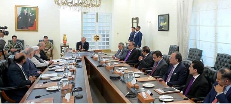 Prime Minister Muhammad Shehbaz Sharif meeting a delegation of Jamaat Islami at Prime Minister’s House.