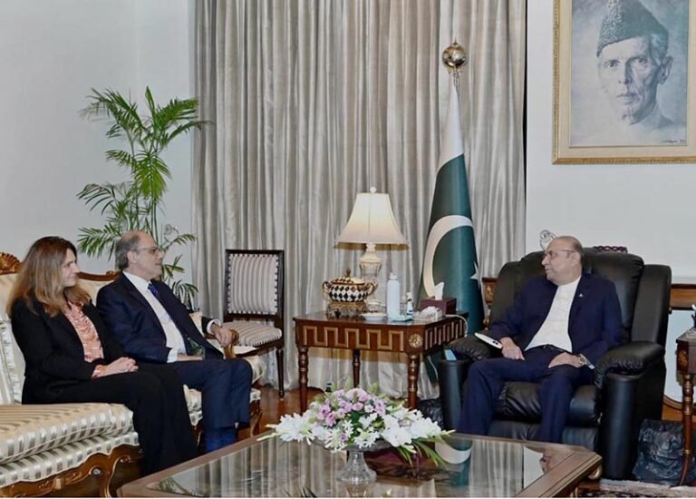 President Asif Ali Zardari in a meeting with Jihad Azour, Director of the International Monetary Fund’s Middle East and Central Asia Department, at Aiwan-e-Sadr