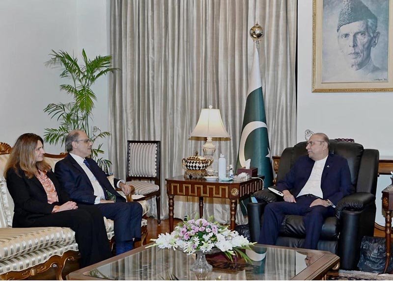 President Asif Ali Zardari in a meeting with Jihad Azour, Director of the International Monetary Fund’s Middle East and Central Asia Department, at Aiwan-e-Sadr