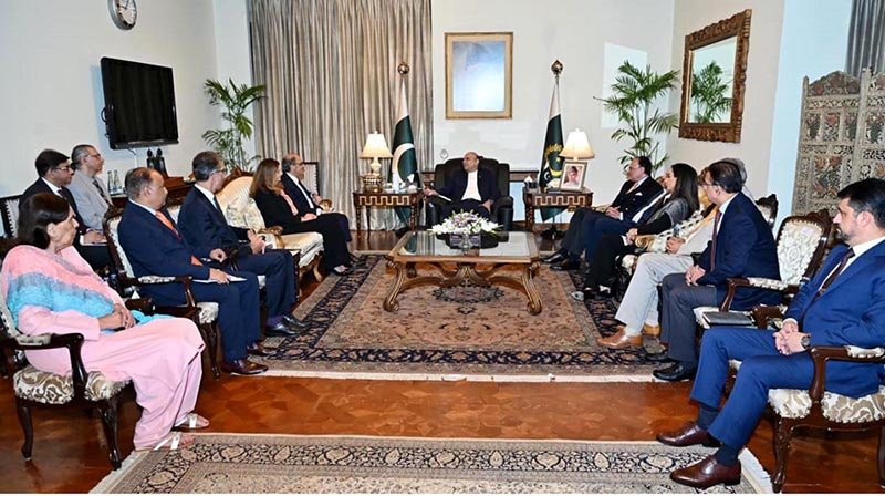 President Asif Ali Zardari in a meeting with Jihad Azour, Director of the International Monetary Fund’s Middle East and Central Asia Department, at Aiwan-e-Sadr