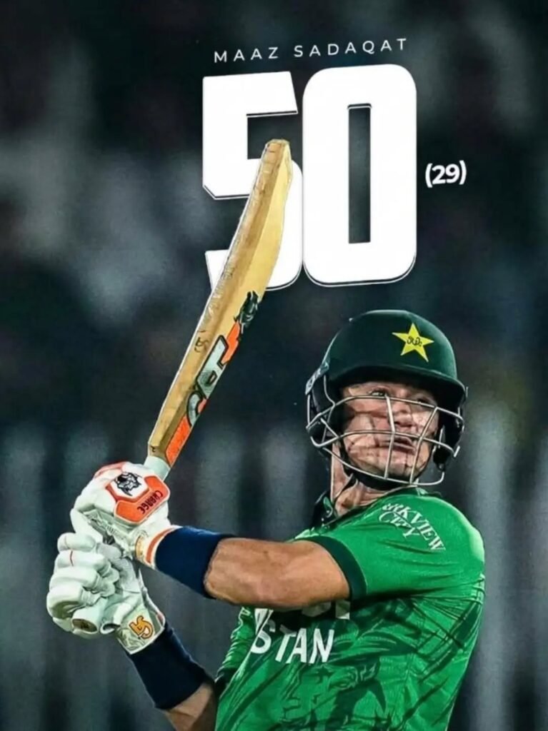 Maaz Sadaqat credits positive intent, team backing after maiden T20I fifty