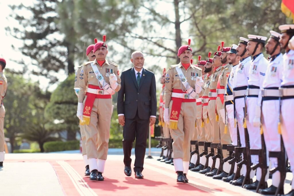 Maldives President Dr Muizzu given guard of honour at PM House