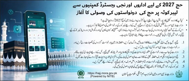 Hajj 2027: Religious Affairs Ministry opens portal for labour quota applications