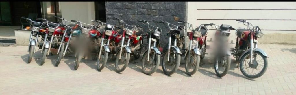 11 stolen motorcycles recovered during crackdown, Sadiqabad Police arrested motorcycle theft gang leader