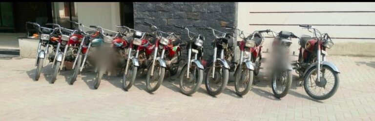11 stolen motorcycles recovered during crackdown, Sadiqabad Police arrested motorcycle theft gang leader
