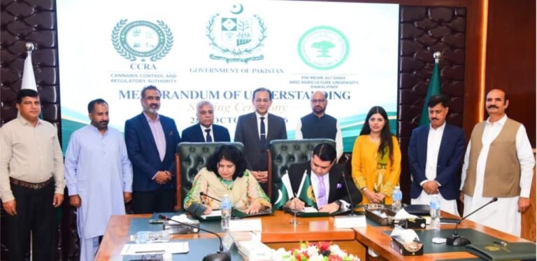 CCRA, Arid University signed MoU to strengthen research, regulatory oversight in cannabis sector